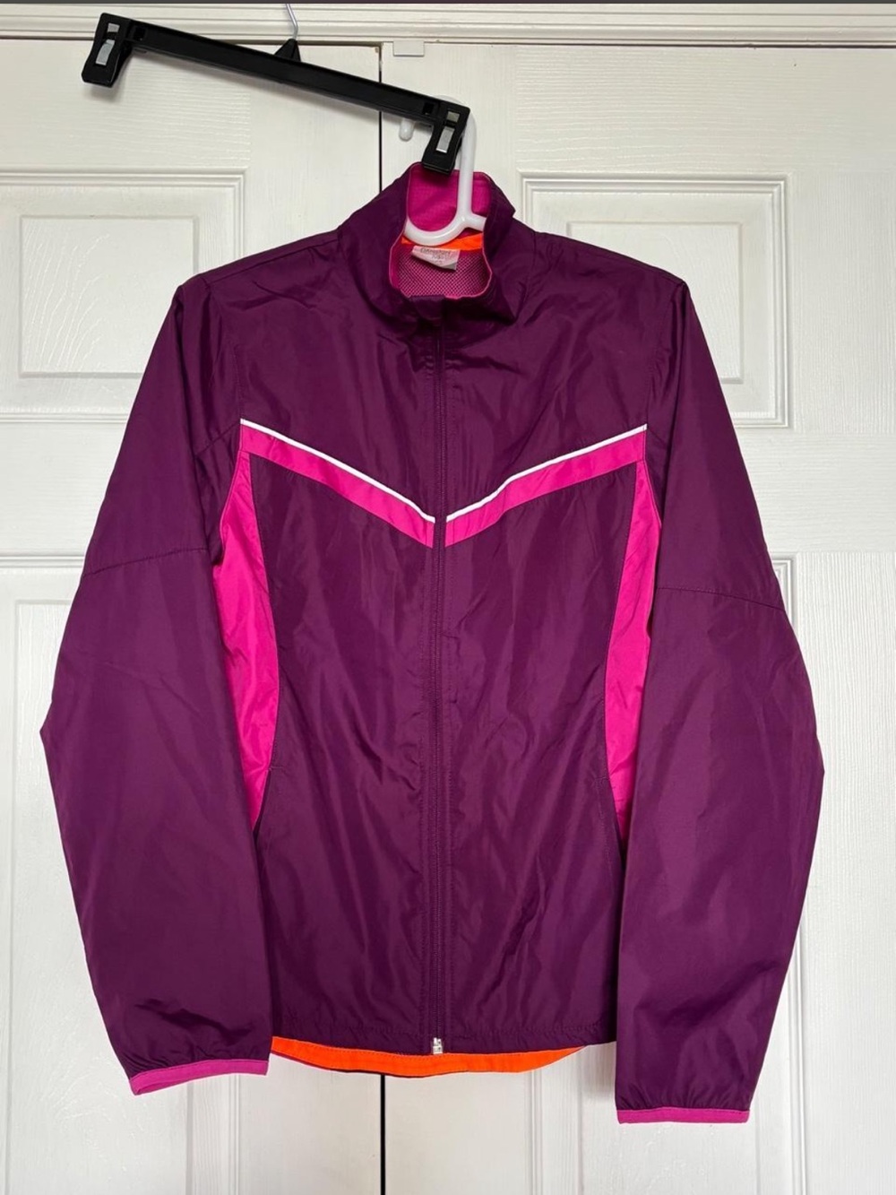 Danskin Now Plum and Hot Pink Colorblock Bomber Jacket